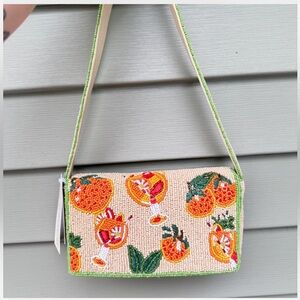 Orange Spritz Beaded Shoulder Bag